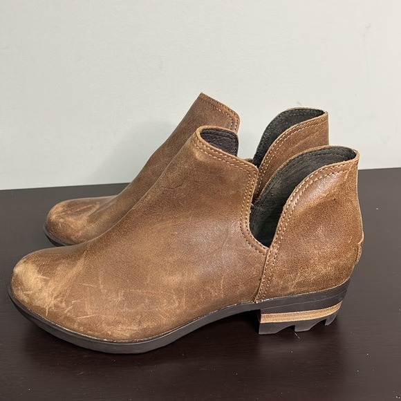 Sorel Womens Lolla II Cut Out Bootie Shoes Brown Leather Waterproof Sz 8 - Picture 5 of 11